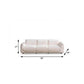 98" White Velvet Sofa dimensions showing width, height, and depth for optimal space planning.