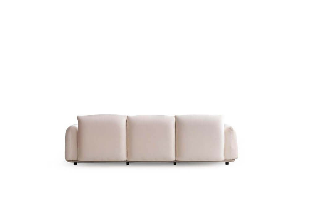 98" White Velvet Sofa showcasing a modern design with plush cushions and a neutral color perfect for any decor scheme.