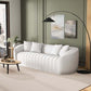 Mid-Century Modern Channel Tufted Boucle Sofa 92" – Markus Cream Boucle Couch