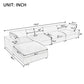 Modular Cloud Sofa Sectional w/ Ottoman 176' (2 Colors)