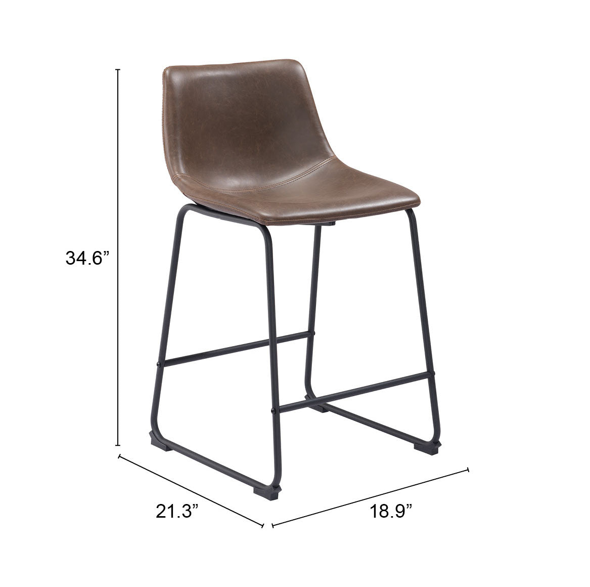 Smart Counter Stool (Set of 2) in Vintage Espresso