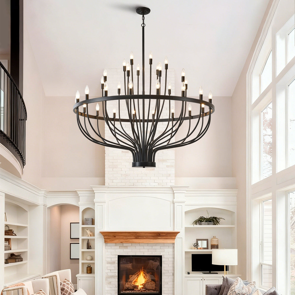 Daxton Black Iron 33-Light Chandelier 47 inch