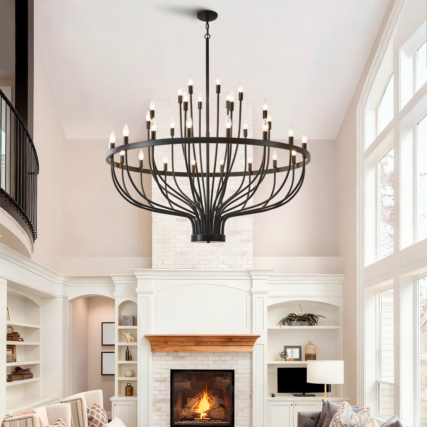 Daxton Black Iron 33-Light Chandelier 47 inch