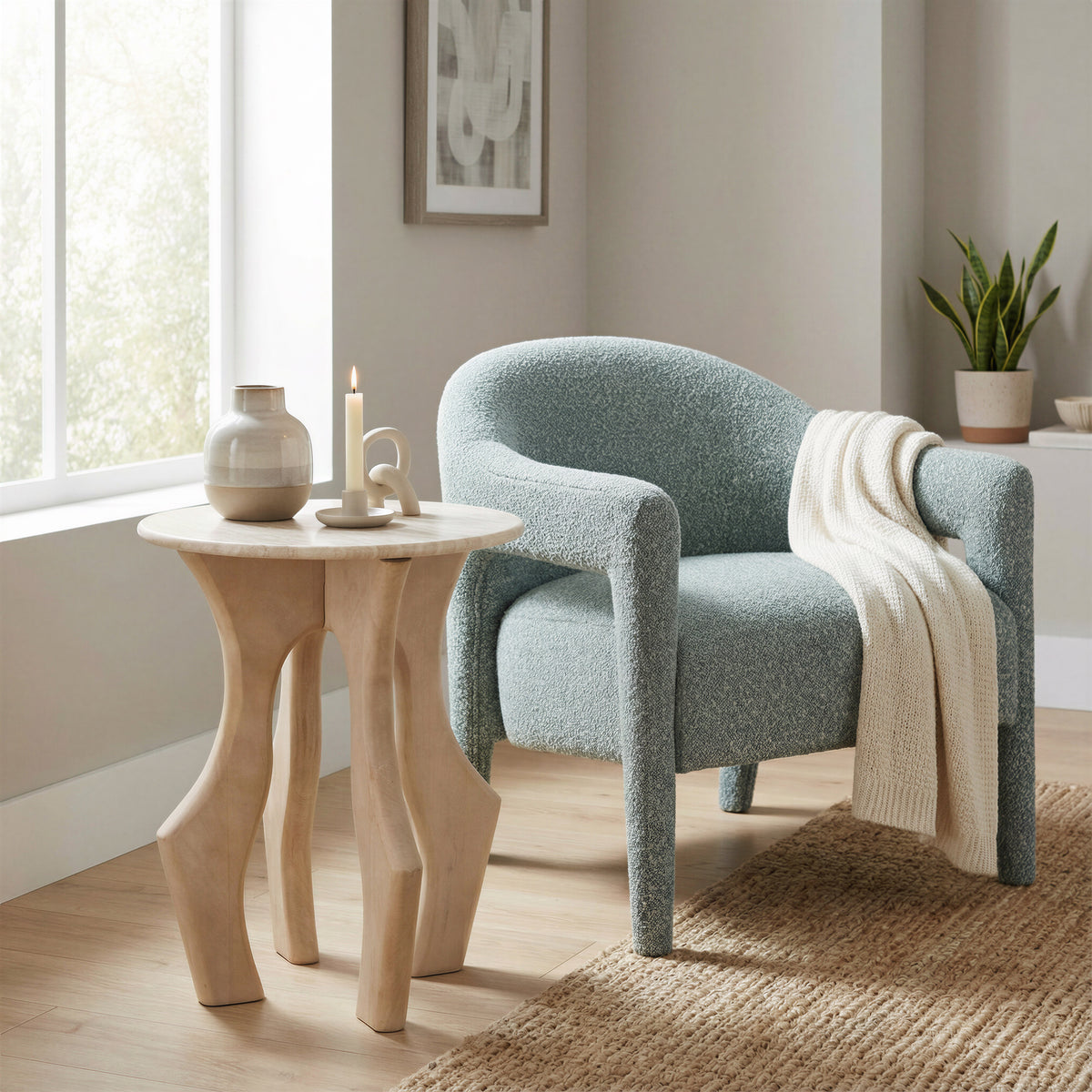Eluma Dusty Teal Accent Chair