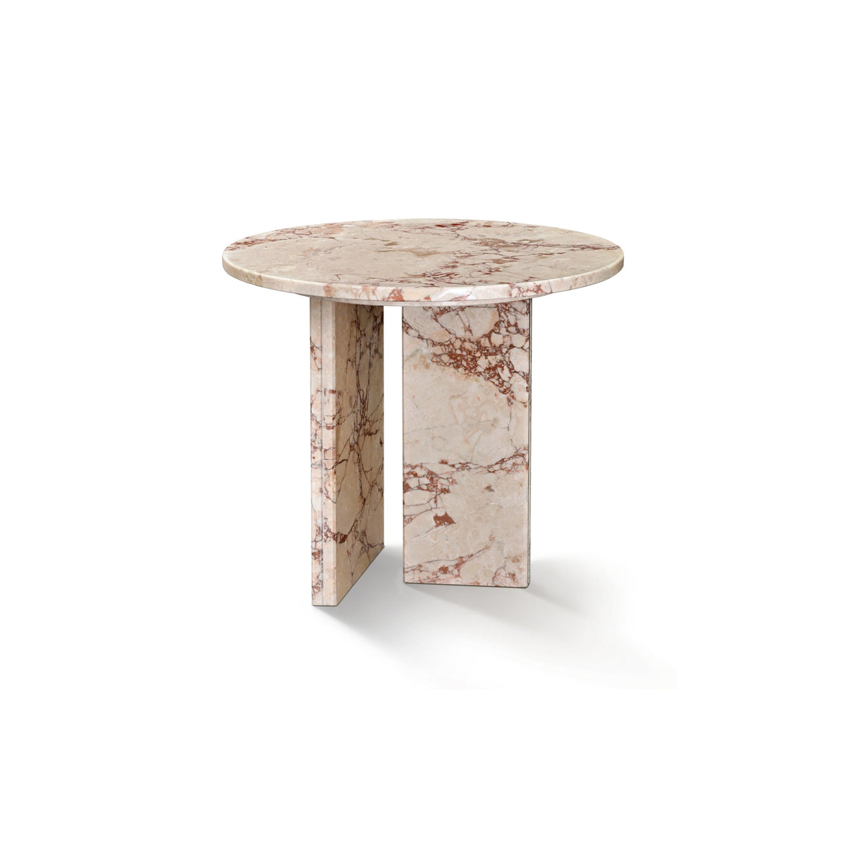 Vesna Marble Round Coffee Table in Diamond Pink, 17.7" Round