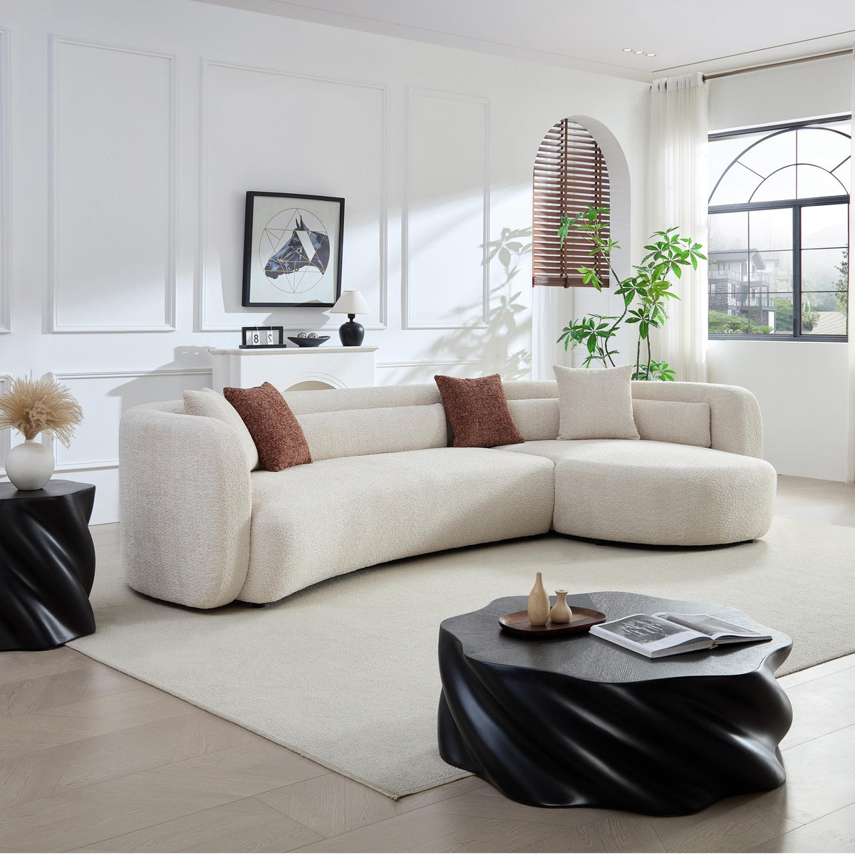 Odile Curved Boucle Sectional