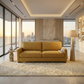 Damon American-Made Sofa – 92" Custom-Fabric Sofa - Hepburn Chai Tea Yellow Fabric (1)