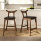 Sillas de bar Mid-Century modernas de madera maciza 'Hester' (juego de 2) 