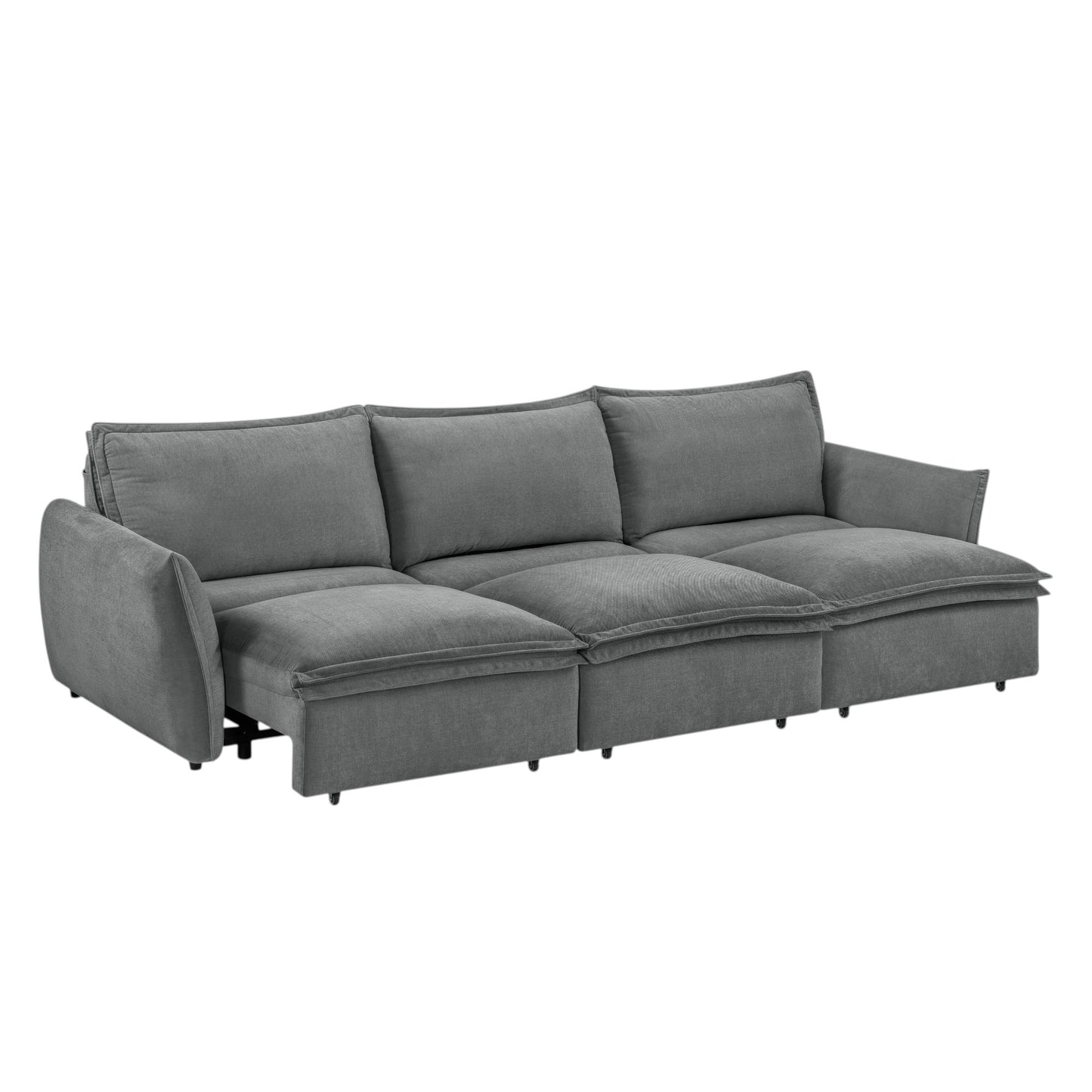 Eaden Gray Chenille Sleeper Sofa – 119"W Sleeper Sofa