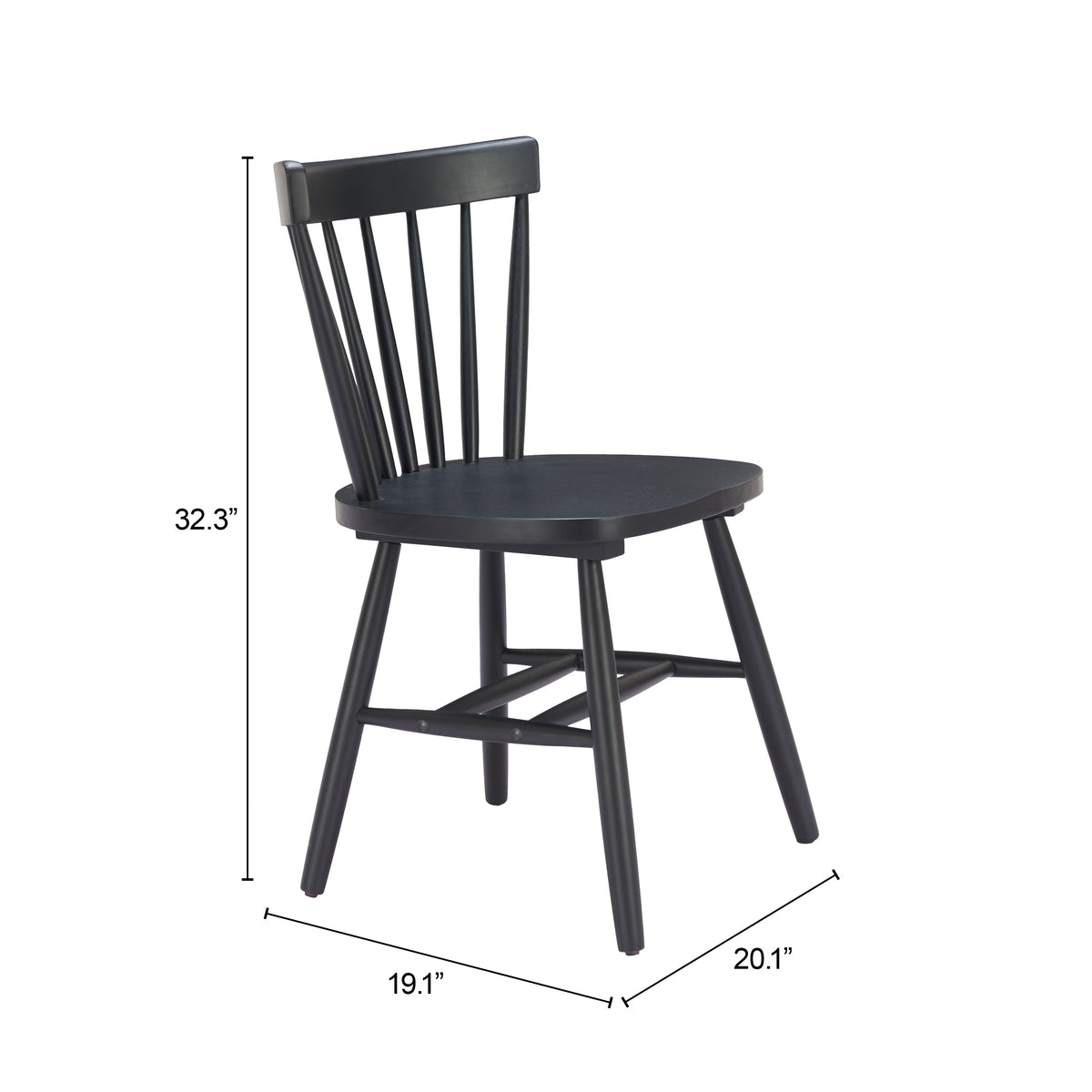 Tyce Dining Chair (Set of 2) in Black