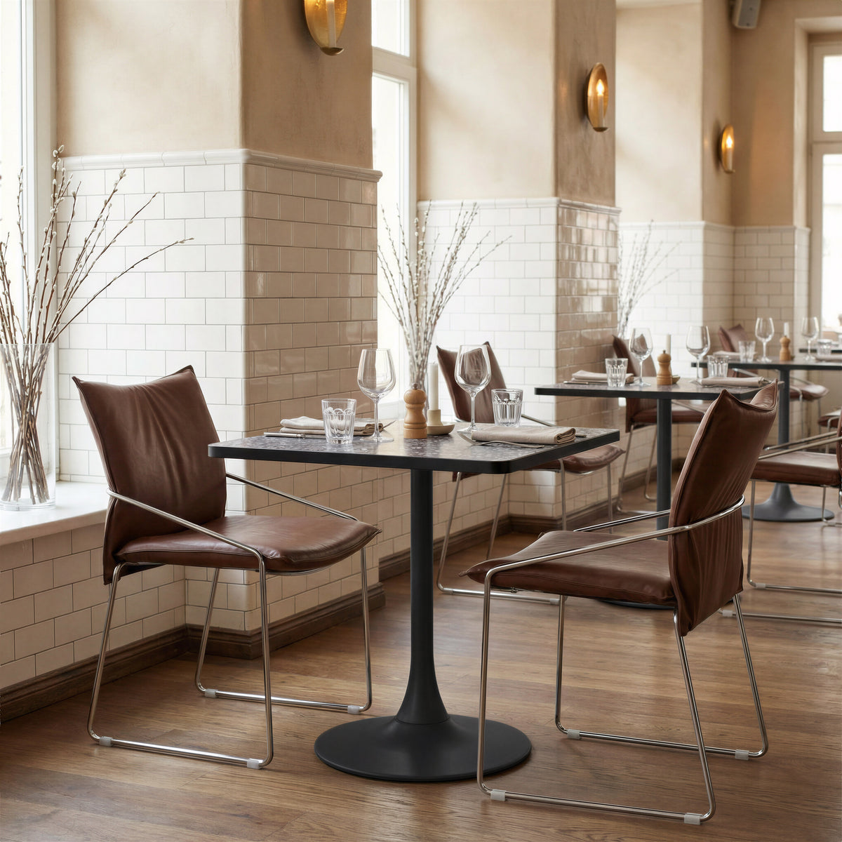 Pola Dining Chair (Set of 2) in Brown