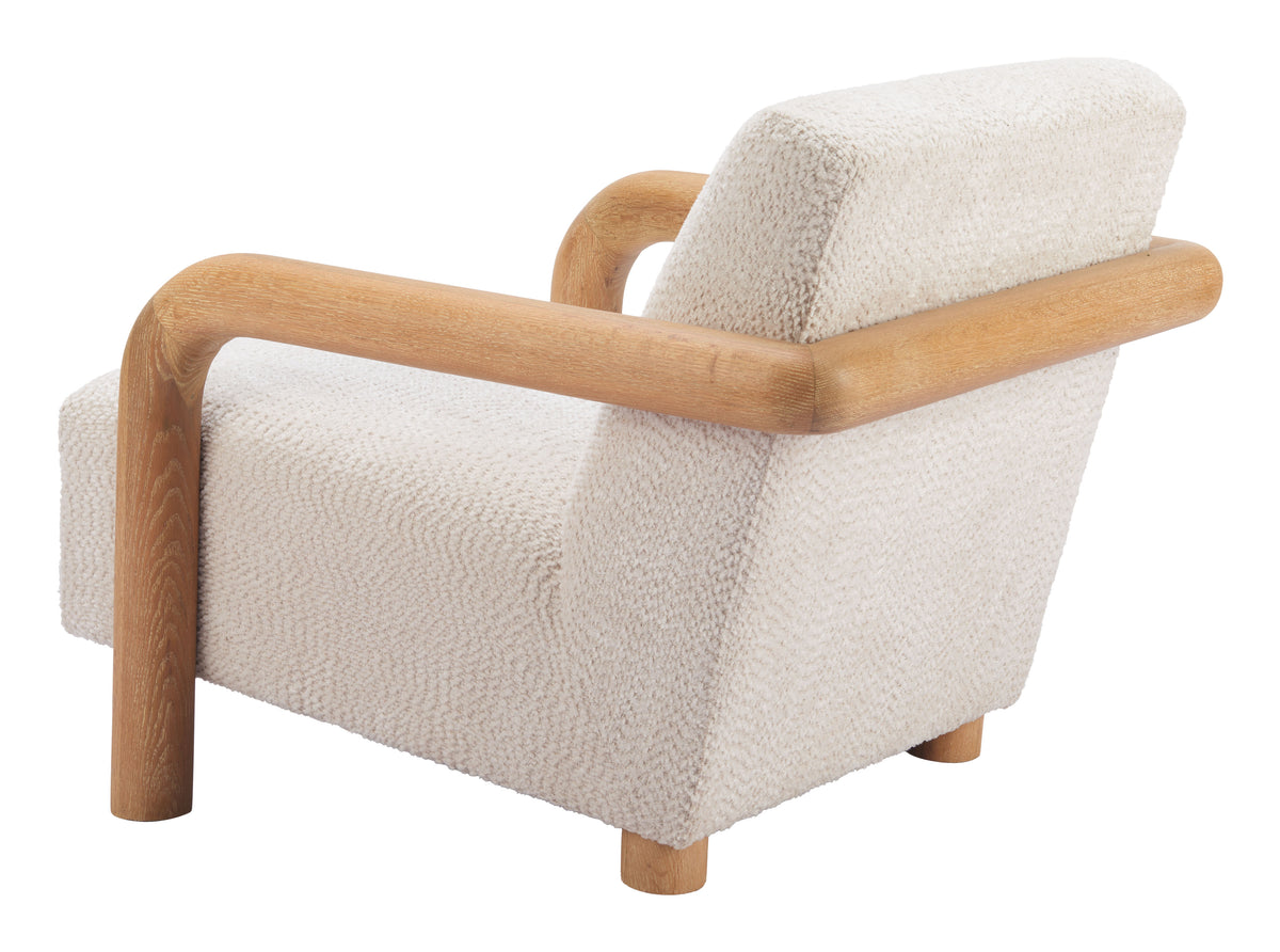 Subliem Cotton White Accent Chair