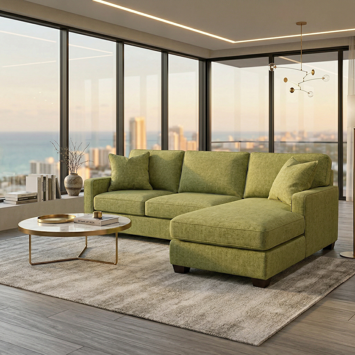 Clifford L-Shaped Sectional Sofa – Made in USA, 9 Fabric Options - Notion Appletini - Fabric (10)