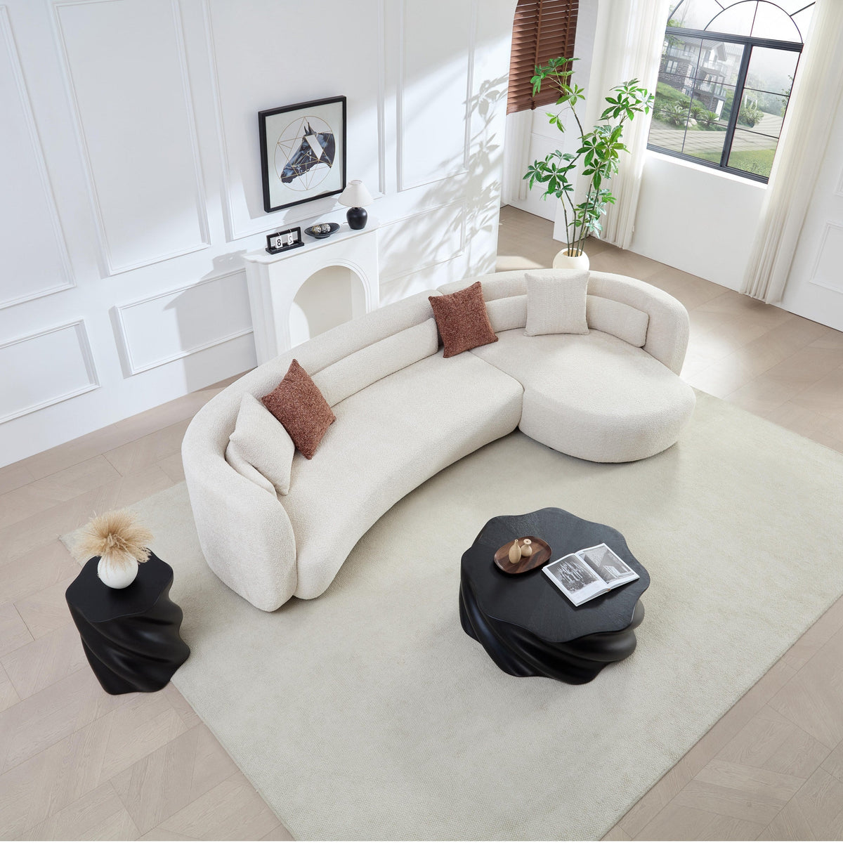 Odile Curved Boucle Sectional