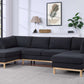 Hallie Black Sherpa Dual Chaise Sofa Sectional (124")