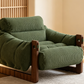 Green oil-waxed leather lounge chair
