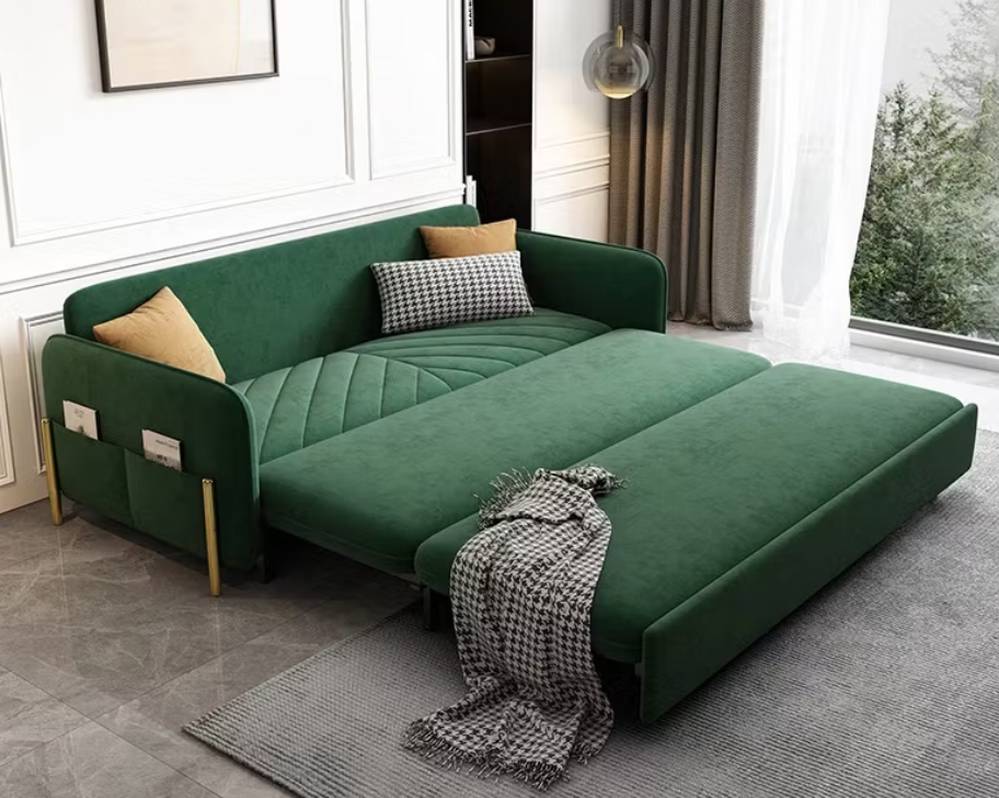 Solene Tech Cloth Sofa Bed – 74.8" Convertible Sleeper with Hidden Storage (2 Colors)