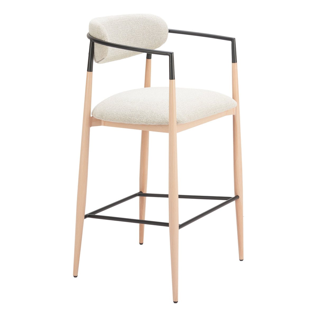 Equinox Oyster Gray & Natural Barstool