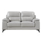 Kensington Leather Loveseat Silver Gray