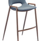 Desi Barstool (Set of 2) in Azure Gray & Walnut