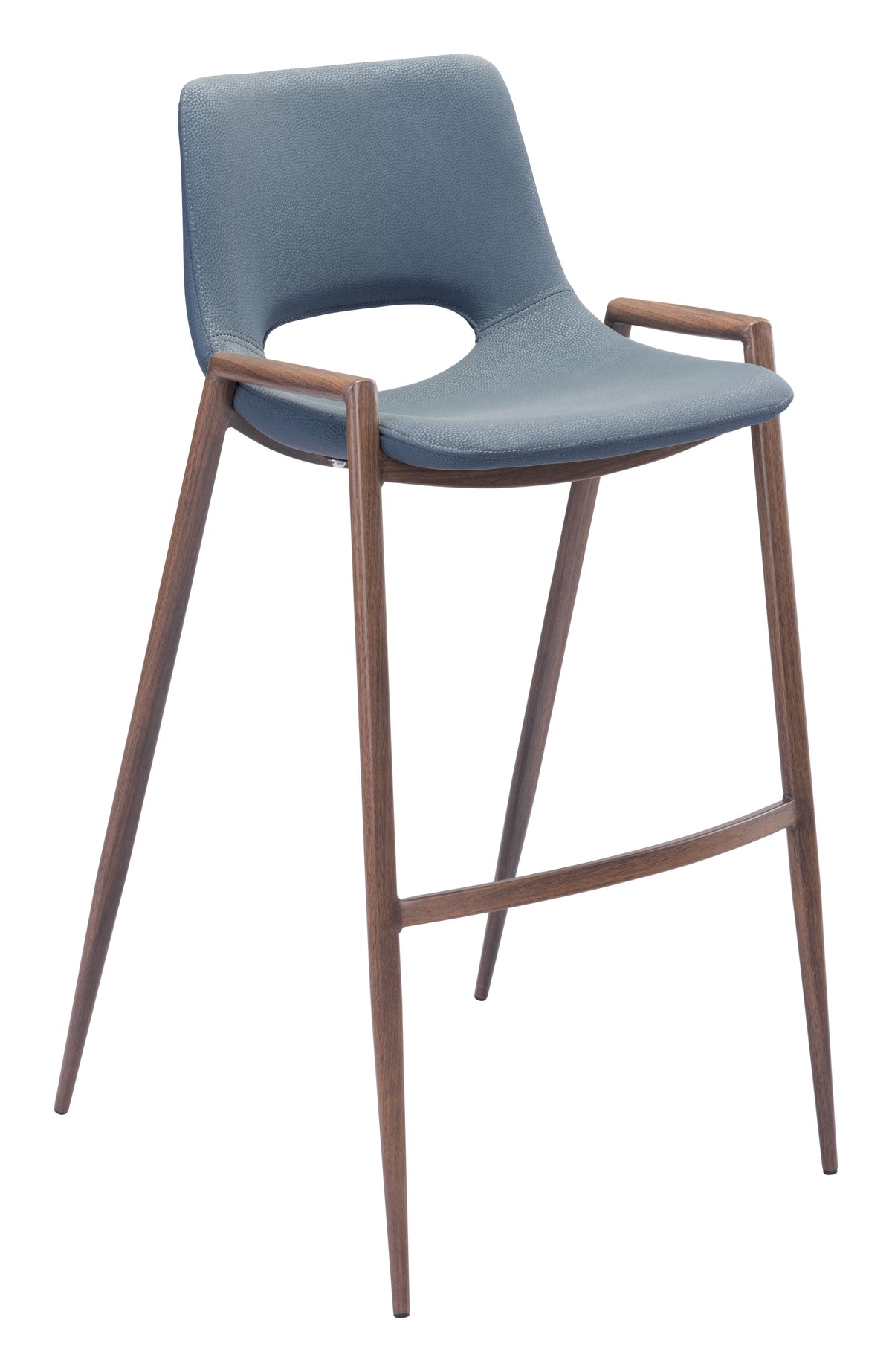 Desi Barstool (Set of 2) in Azure Gray & Walnut