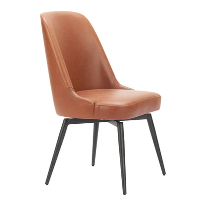 Keppel Swivel Dining Chair (Set of 2) in Brown