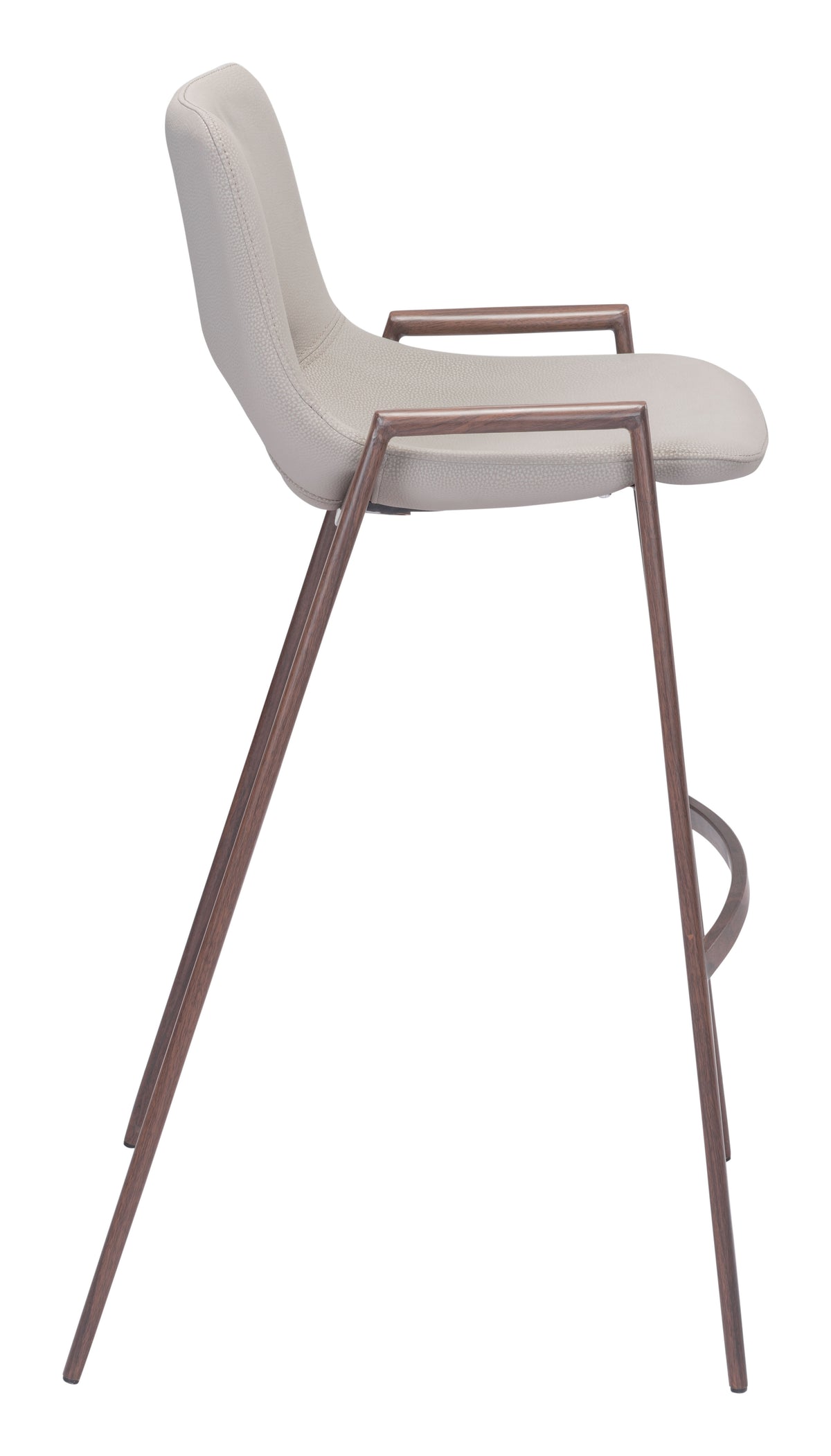 Desi Barstool (Set of 2) in Beige & Walnut