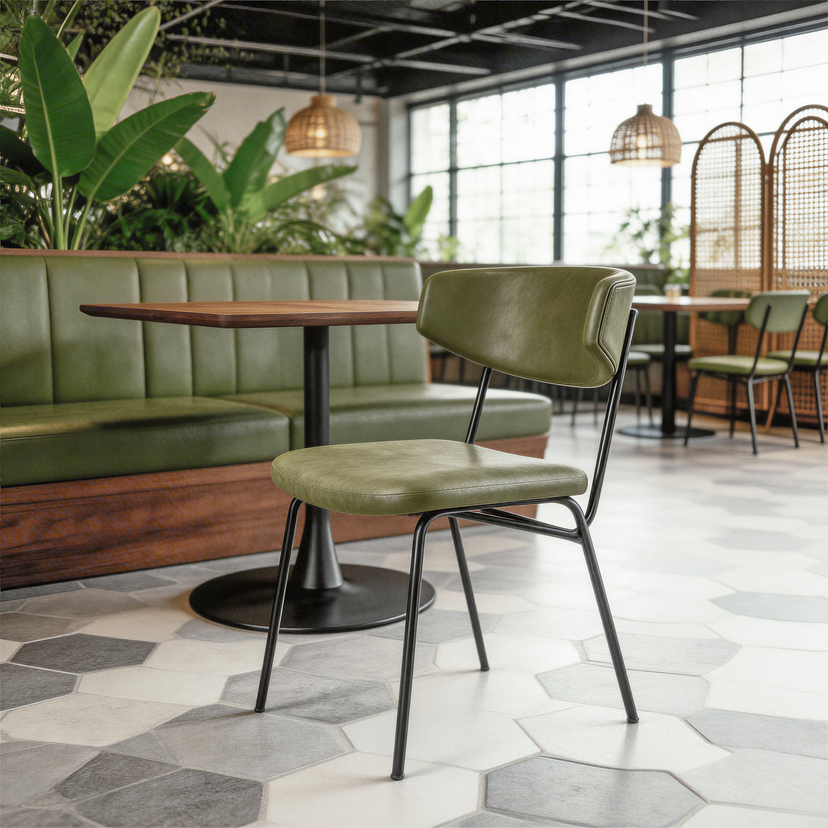 Charon Dining Chair (Set of 2) in Green