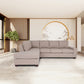 Modern Beige L-Shape Chaise Sofa Sectional 115"