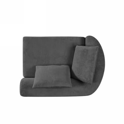 Modern Low Profile Modular Curved Foam Sofa 116' (4 Colors) in gray with plush cushions and a sculptural design.