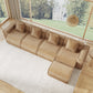 Brisa Velvet Modular Sectional in Brown, 4-Seat L-Shape