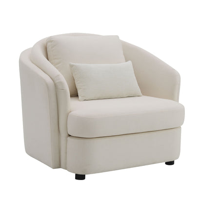 Mariko Beige Linen Accent Chair – 41"W Accent Chair
