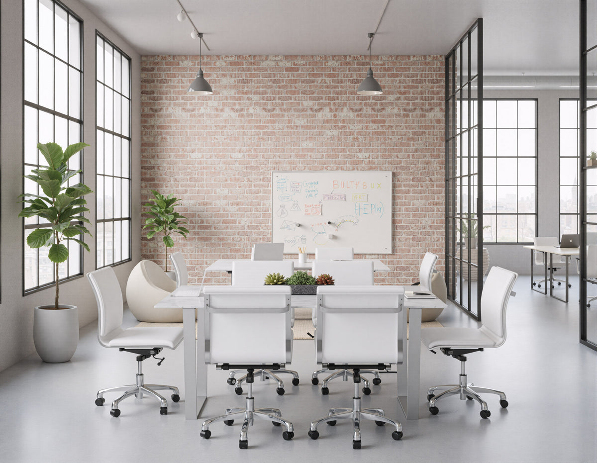 Lider Plus Armless Office Chair in White