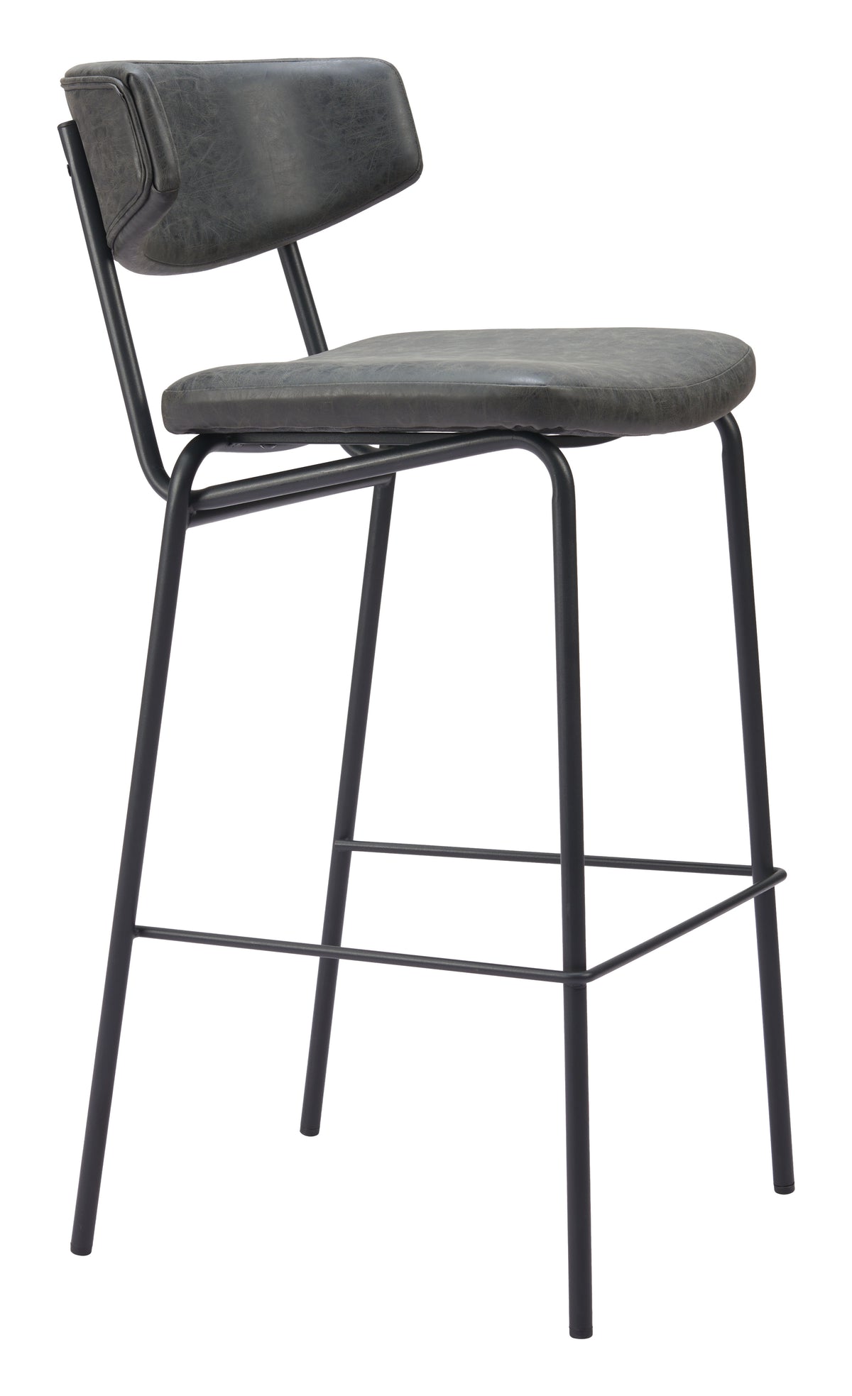 Charon Barstool (Set of 2) in Vintage Black