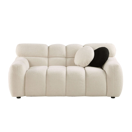 Modern Marshmallow Tufted Boucle Fabric Sofa (2 Sizes - 3 Colors)