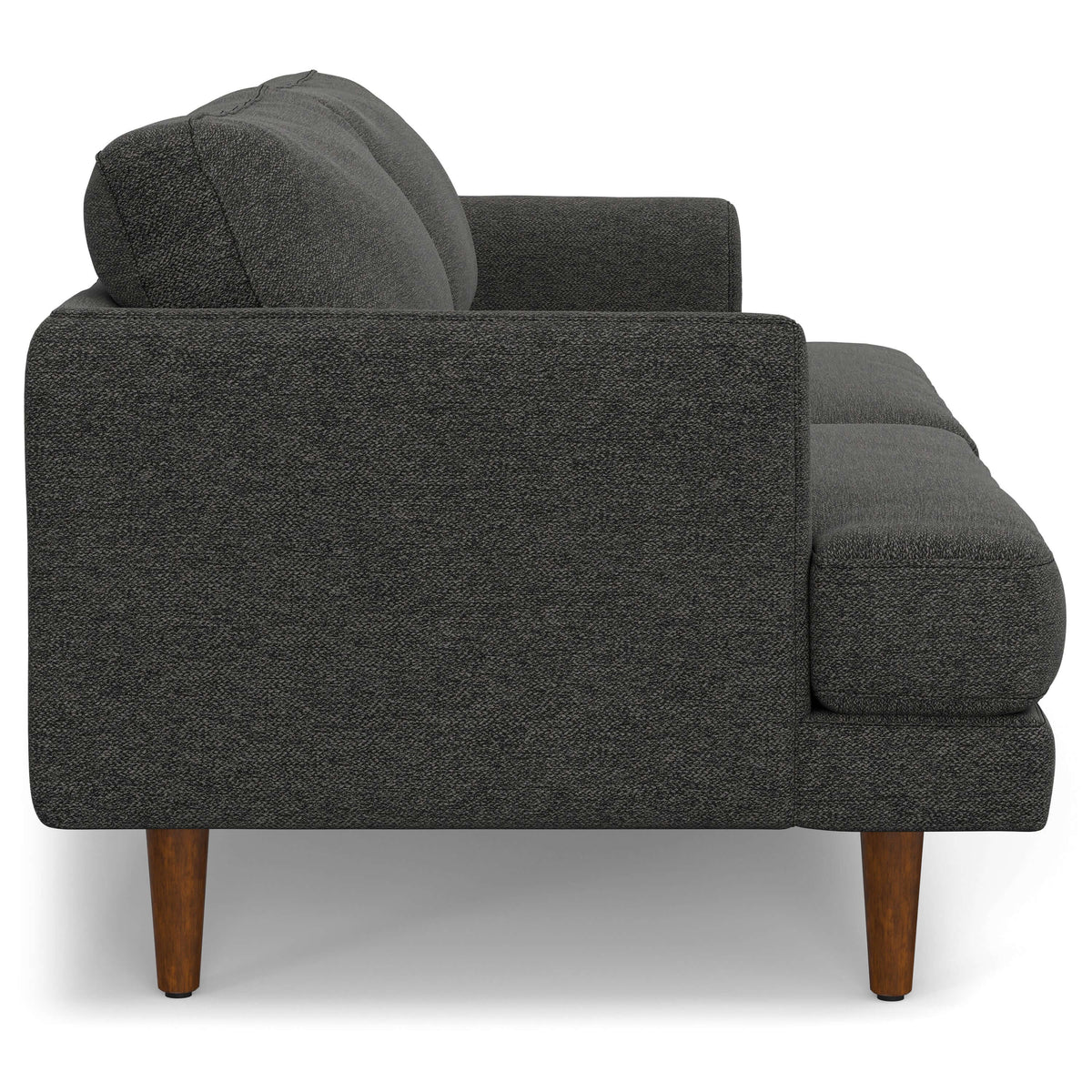 Livingston MCM Styled Fabric Sofa Loveseat, Charcoal Gray 76" - Revel Sofa 