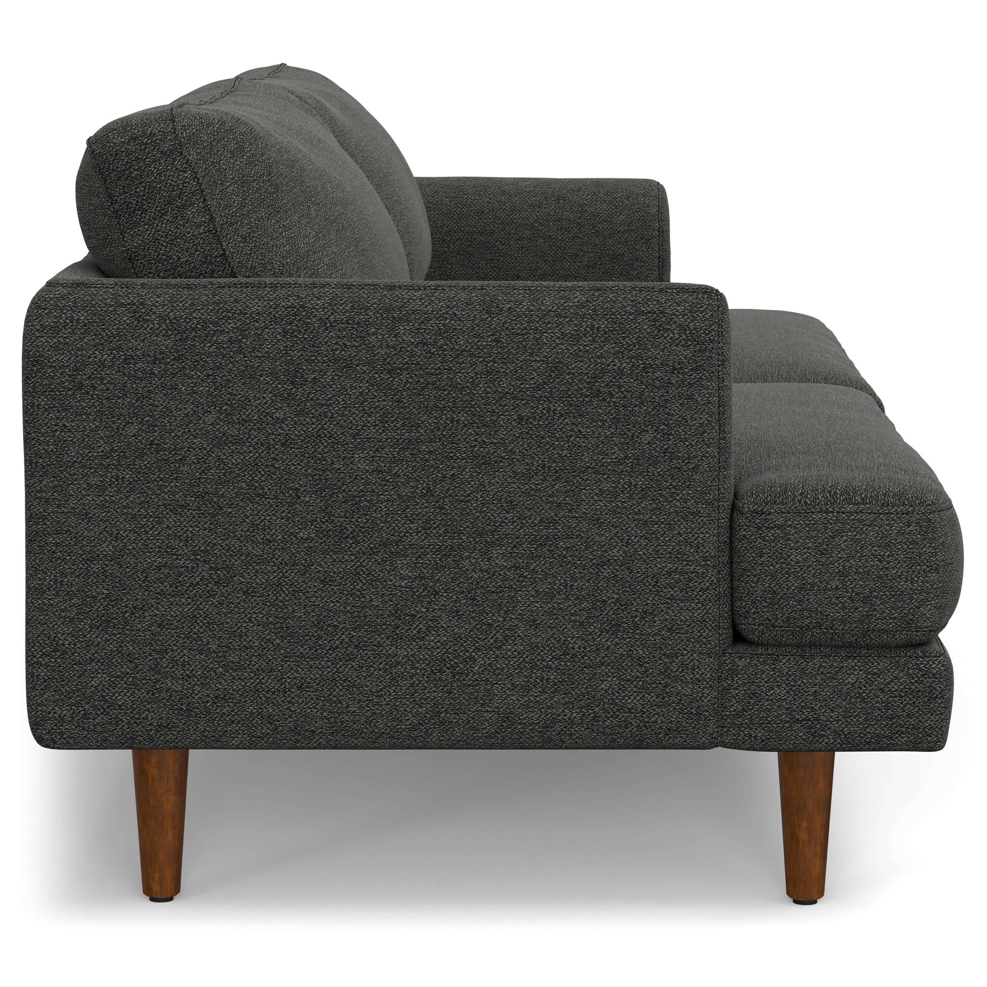 Livingston MCM Styled Fabric Sofa Loveseat, Charcoal Gray 76" - Revel Sofa 