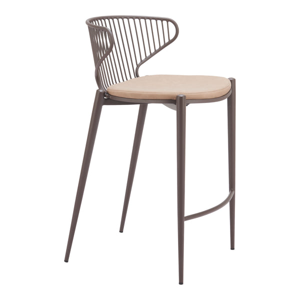 Silues Taupe & Brown Counter Stool (Set of 2)