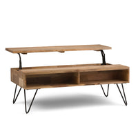 Hunter Light Brown Wood Lift-Top Coffee Table
