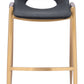 Desi Barstool (Set of 2) in Black & Gold
