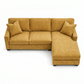 Clifford L-Shaped Sectional Sofa – Made in USA, 9 Fabric Options - Hepburn Chai Tea Yellow Fabric (3)