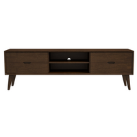 Adrian MCM Solid Wood Media Console TV Stand – 71” Walnut Entertainment Center (Fits Up to 72” TVs) in a sleek design.