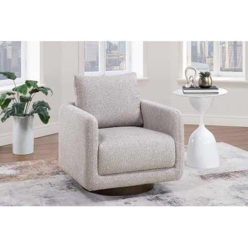 Modern Boucle Upholstered Swivel Accent Armchair