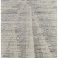 9' X 13' Ivory and Gray Abstract Hand Knotted Worn Faded Area Rug, showcasing a unique abstract design.