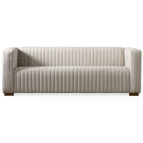Elara Channel Tufted Velvet Sofa 90