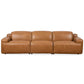 Urbana Modern Convertible Top-Grain Leather Sofa 120"