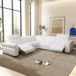 Yohan Reclining White Boucle Sectional Corner Sofa 139"