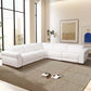 Yohan Reclining White Boucle Sectional Corner Sofa 139"