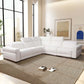 Yohan Reclining White Boucle Sectional Corner Sofa 139"