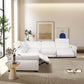 Yohan Reclining White Boucle Sectional Corner Sofa 139"
